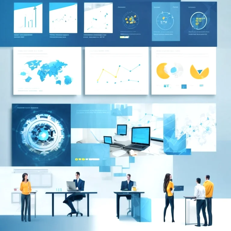 Geschäftsteam arbeitet an KI-Lösung